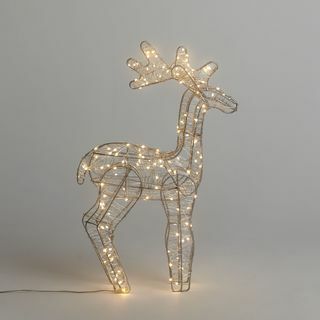 Świecąca figurka LED renifera, biała, mała