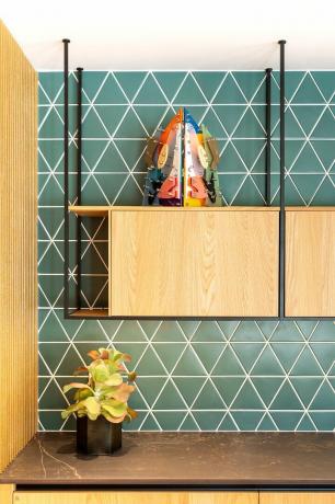 szczegóły backsplash kuchni i szafki