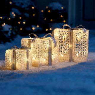 Zestaw 3 lampek bożonarodzeniowych do paczek wewnętrznych / zewnętrznych