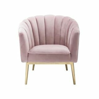 Aksamitne krzesło w kolorze różowo-złotym