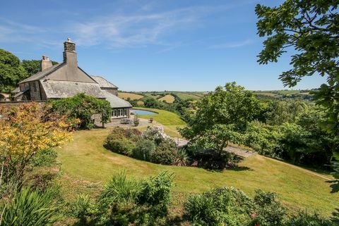 Penson Farm, Diptford, Totnes, Devon - ogród i widok