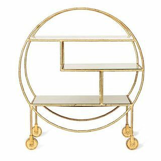 Wózek na kółkach na kółkach Luxe Round Bamboo Gold