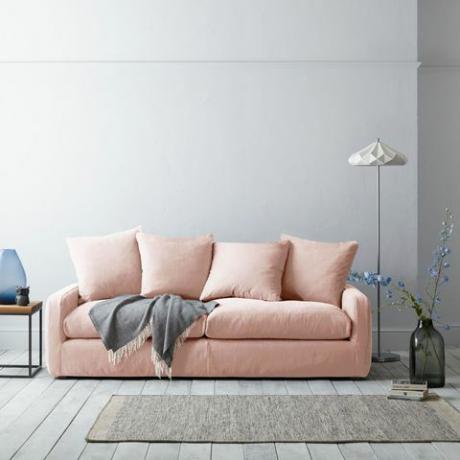 John Lewis, Floppy Jo 2 osobowa sofa Loaf at John Lewis, szczotkowana bawełna, wyblakły różowy, 1499 £