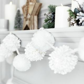 Winters Cabin Pom Pom Christmas Garland 300cm