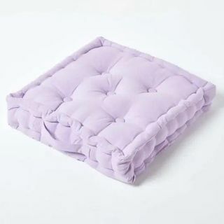 Poduszka podłogowa z gładkiej bawełny w kolorze fioletu