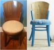 To krzesło do jadalni w stylu Art Deco zostało zaktualizowane z żywym akcentem w stylu vintage