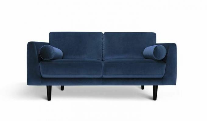 Sofa Habitat Jackson 3-osobowa welurowa - niebieska