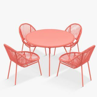 Okrągły stół i krzesła ogrodowe Salsa, 4 siedzenia, Coral