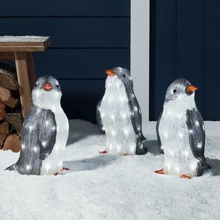 Outdoor Acrylic Penguin Figure Trio