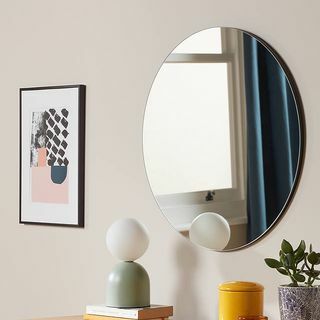 Okrągłe lustro ścienne ANYDAYJohn Lewis & Partners Scandi Cut Frame, 50 cm, czarne