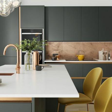 nowoczesny projekt kuchni metaliczne akcenty dom piękna kuchnia islington alpejska baza domowa