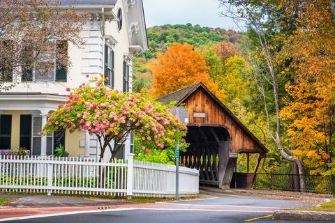 Woodstock, most kryty środkowy Vermont