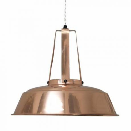 Ta przemysłowa lampa wisząca stanowi efektowny dodatek do salonu lub kuchni. Lampa jest idealna do nawiązania do stylu vintage. Lampa jest pomalowana na błyszczący lakier. Ma wyraźny kontur i solidny łańcuch.