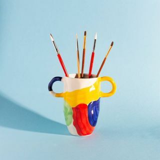 Abstrakcyjna ręcznie malowana waza garnkowa