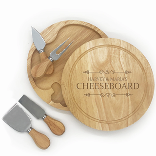 Spersonalizowana deska do serów z zestawem noży