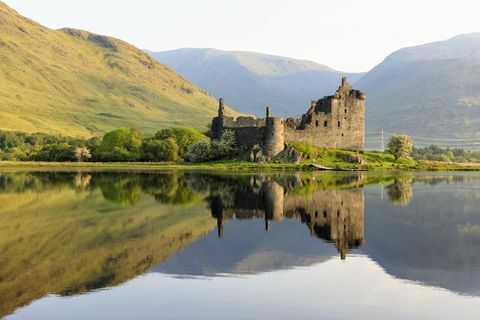 wielka brytania, szkocja, szkockie wyżyny, argyll and bute, loch awe, castle ruin kilchurn castle