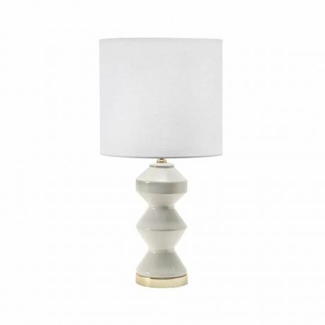 Abbey Ivory Ceramiczna Współczesna Lampa Stołowa z Kloszem