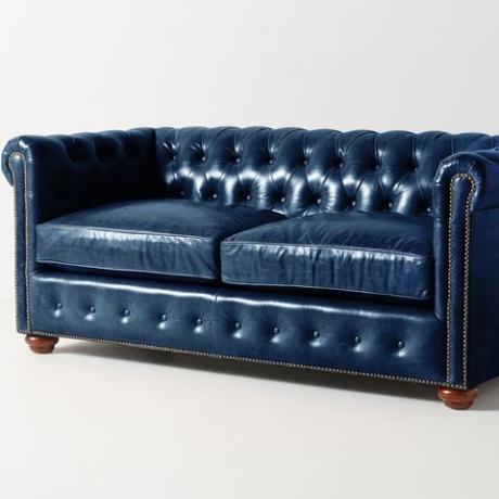 drobna skórzana sofa cymbała Chesterfield