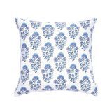 Block Print in French Blue & Blush Pillow