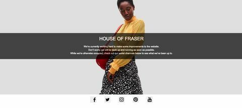 Strona internetowa House of Fraser offline