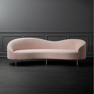 Curvo Pink Velvet Sofa