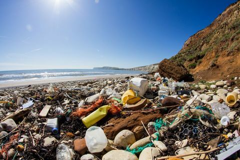 plastikowa plaża na odpady