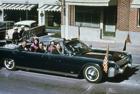 JFK i Jackie Kennedy w motocyklu Dallas