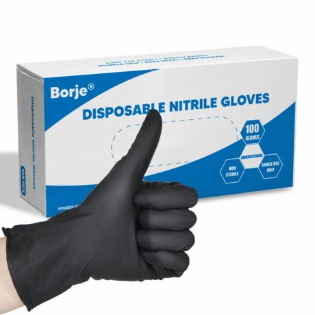 Czarne jednorazowe rękawiczki nitrylowe