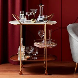 John Lewis i Wspólnicy + Swoon Raine Bar Cart, Gold