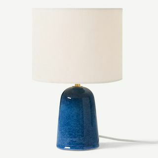 Lampa stołowa Nooby, niebieska reaktywna glazura ceramiczna