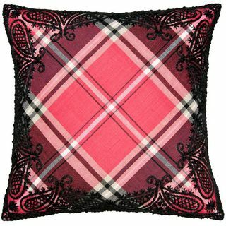 Ręcznie haftowana poduszka w szkocką kratę Branca