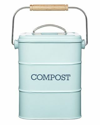 Vintage niebieski pojemnik na kompost
