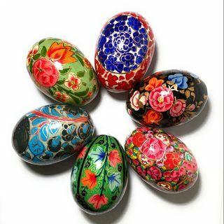 Rumikrafts Ręcznie malowane drewniane jajka wielkanocne (6)