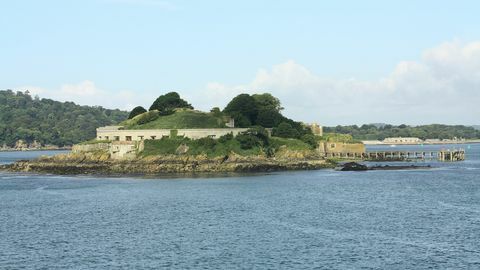 Drake's Island w Plymouth Sound, Anglia