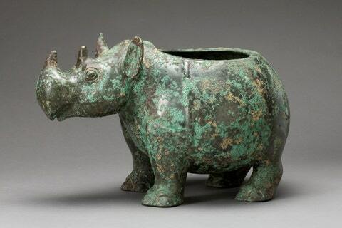 naczynie rytualne w kształcie nosorożca, porcelana, 1100 1050 p.n.e. © Muzeum Sztuki Azjatyckiej